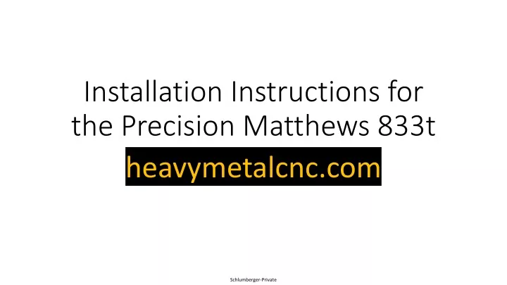 installation instructions for the precision