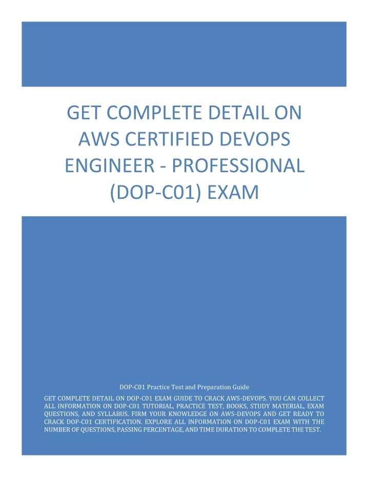 get complete detail on aws certified devops