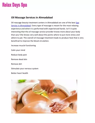 oil massage services in ahmadabad