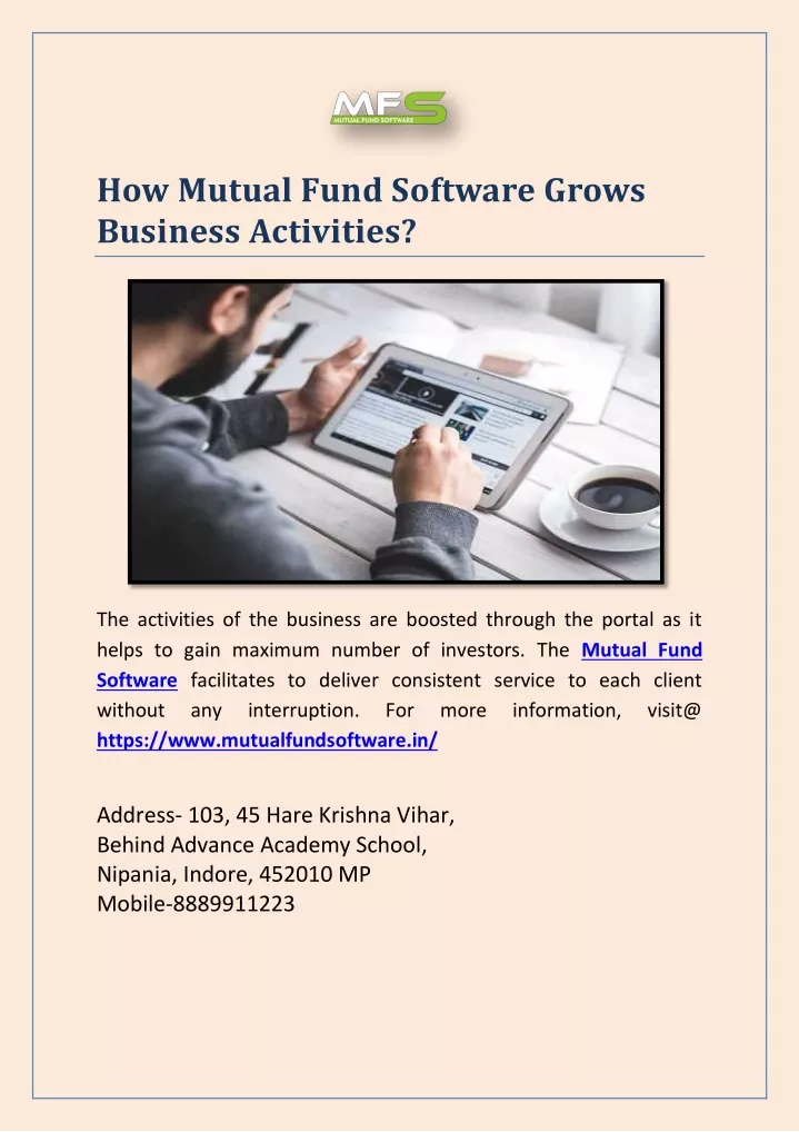 how mutual fund software grows business activities