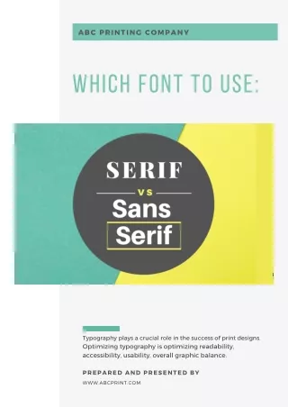 Which font to use: Serif vs. Sans Serif