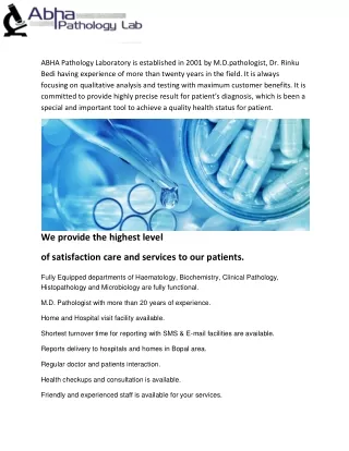 abha pathology laboratory is established in 2001