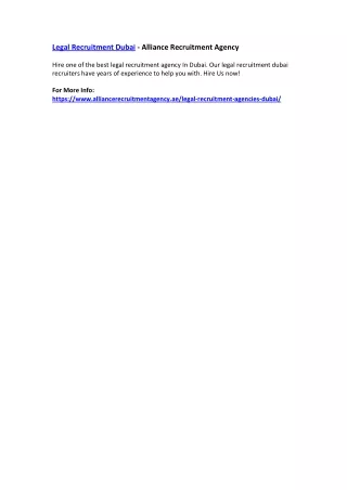 legal recruitment dubai alliance recruitment