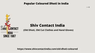 Popular Coloured Dhoti in India