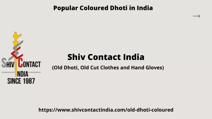 popular coloured dhoti in india