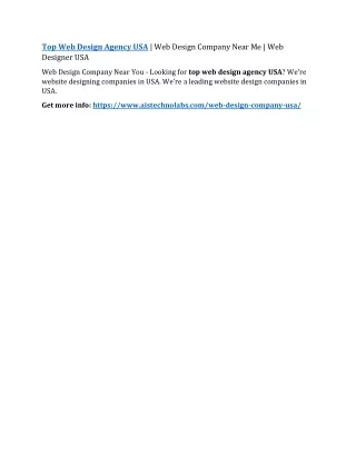 top web design agency usa web design company near