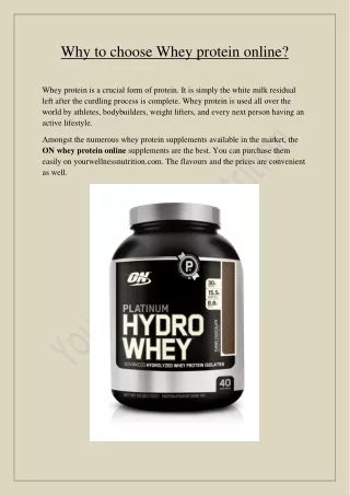 WHY TO BUY ON WHEY PROTEIN ONLINE?