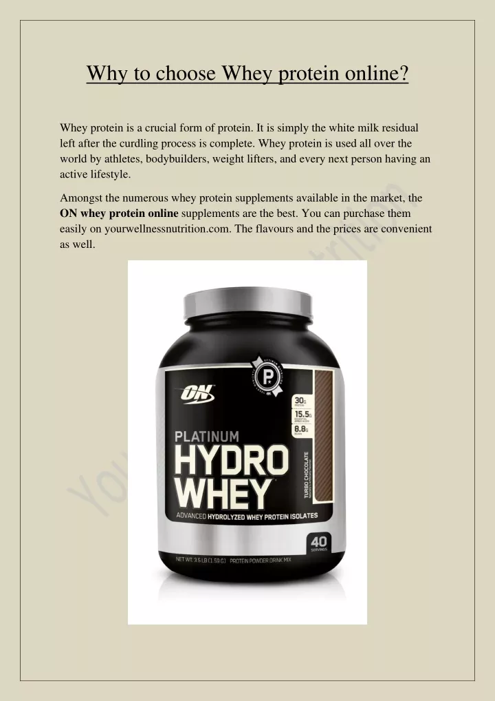 why to choose whey protein online