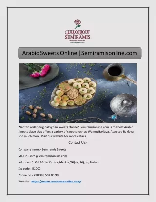 arabic sweets online semiramisonline com