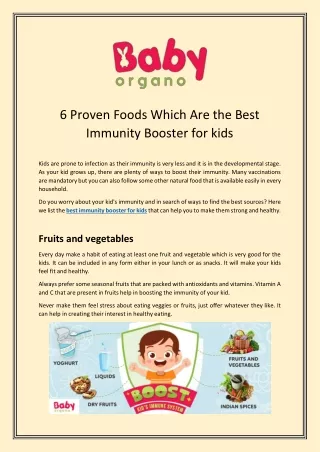 6 Best Immunity Booster Foods for Kids