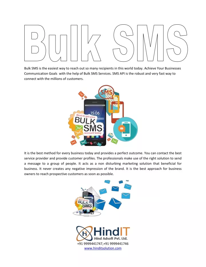 bulk sms is the easiest way to reach out so many