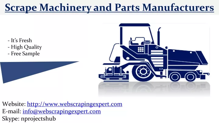 scrape machinery and parts manufacturers