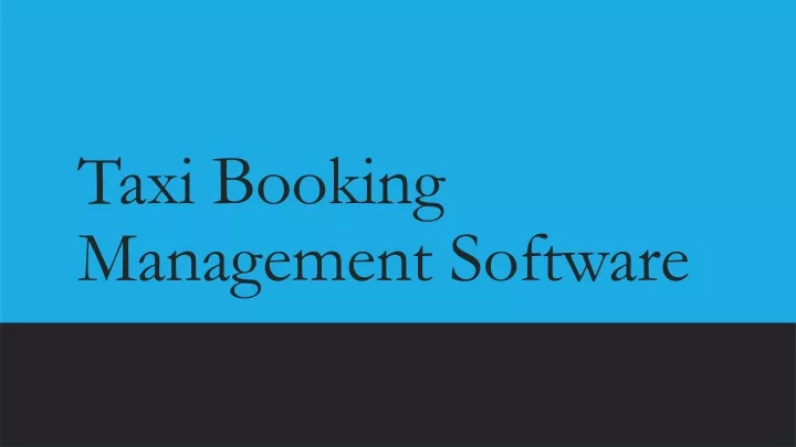 taxi booking management software
