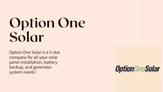 Option One Solar
