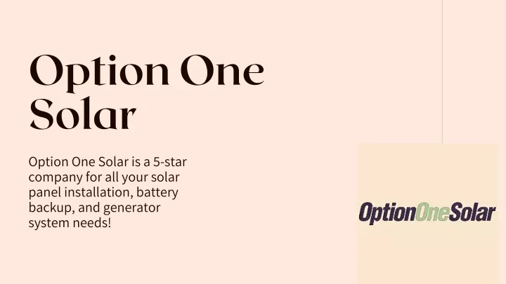 option one solar