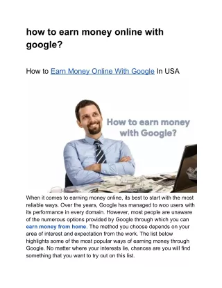 how to earn money online with google?