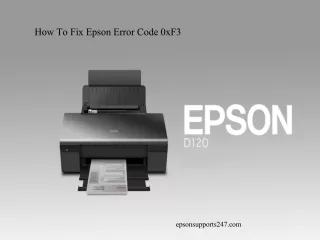 How To Fix Epson Error Code 0xF3