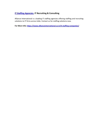 it staffing agencies it recruiting consulting