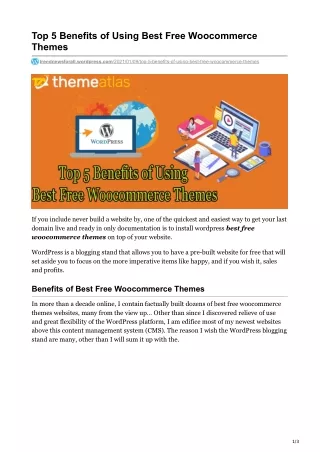 top 5 benefits of using best free woocommerce