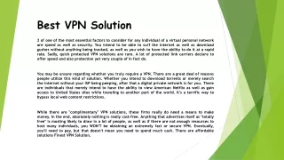 best vpn solution