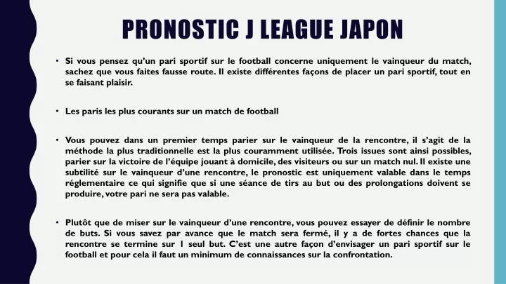 pronostic j league japon