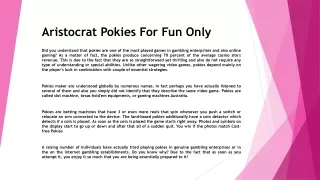 aristocrat pokies for fun only