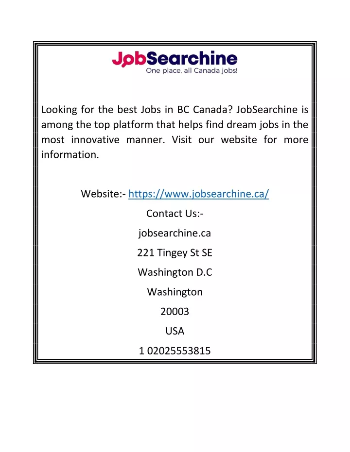 looking for the best jobs in bc canada