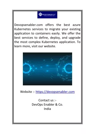 azure kubernetes service provider in UK | Devopsenabler.com