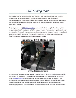cnc milling india