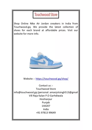 Shop Online Nike Air Jordan Sneakers in India | Touchwood.gq
