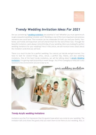 Trendy Wedding Invitation Ideas For 2021