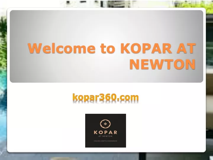 welcome to kopar at newton