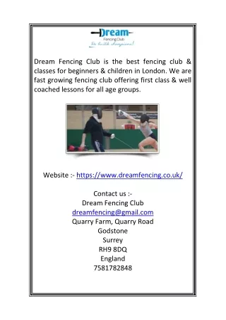 dream fencing club is the best fencing club