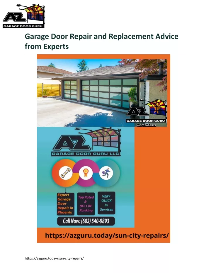 garage door repair and replacement advice from
