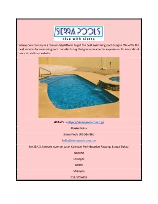 sierrapools com my is a renowned platform