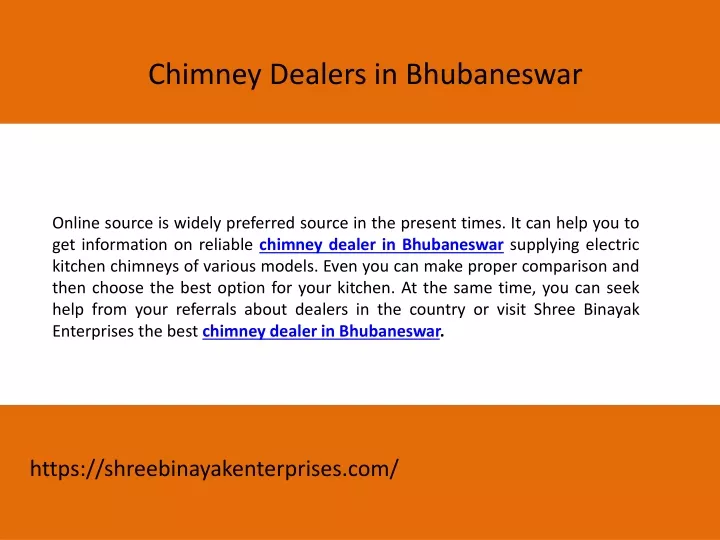 chimney dealers in bhubaneswar