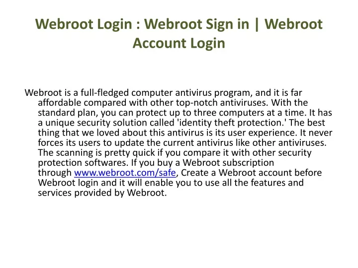 webroot login webroot sign in webroot account