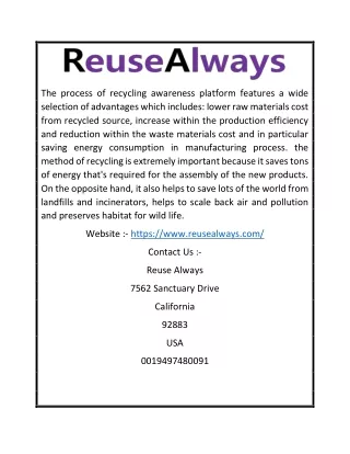 the process of recycling awareness platform