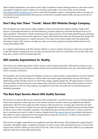 How To Outsmart Your Boss On Web Design SEO Services