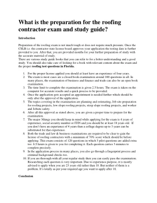 what is the preparation for the roofing