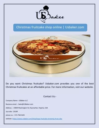 Christmas fruitcake shop online | Usbaker.com