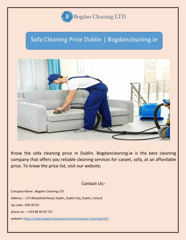 sofa cleaning price dublin bogdancleaning ie
