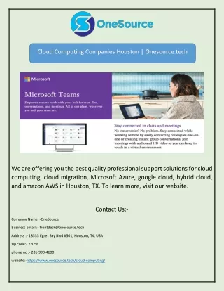 cloud computing companies houston onesource tech