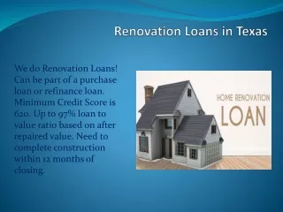 Renovation Loans Addison in Texas - Berkshire Lending