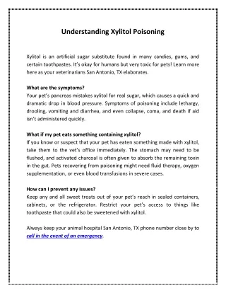 understanding xylitol poisoning