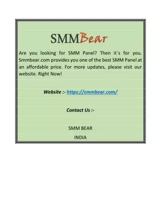 SMM Panel | Smmbear.com