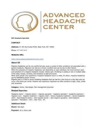 NYC Headache Specialist