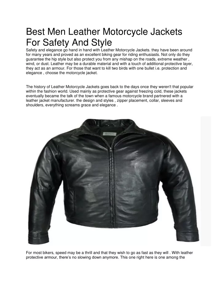 best men leather motorcycle jackets for safety