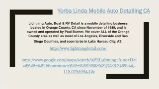 Yorba Linda Mobile Auto Detailing CA