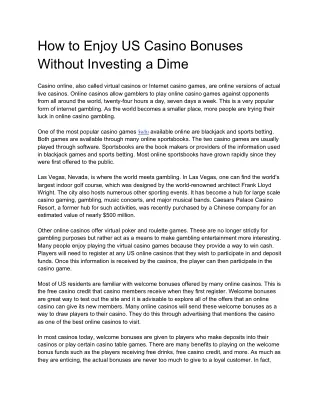 how to enjoy us casino bonuses without investing